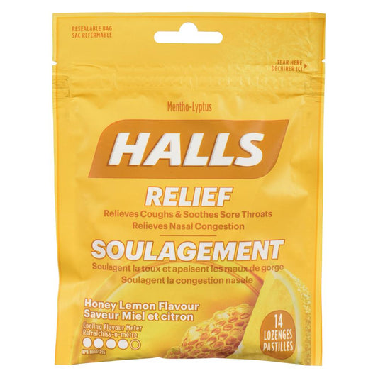 HALLS HONEY LEMON DROPS, 12 X 14 UN