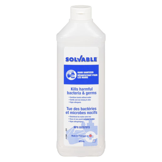 SOLVABLE HYDROALCOHOL GEL, 12 X 473 ML
