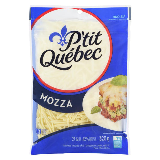 PTITQC GRATED MOZZARELLA CHEESE, 12 X 320 G