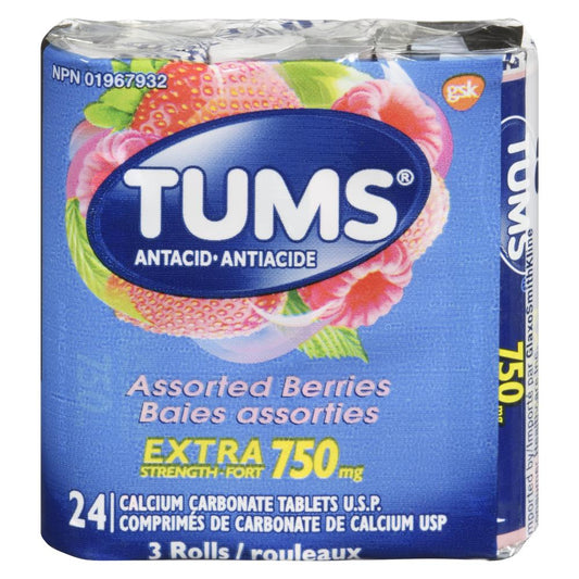 TUMS EXTRA STRENGTH BERRIES, 12 X 24 UN