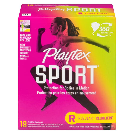 PLAYTEX SPORT REGULAR TAMPONS, 12 X 18 UN