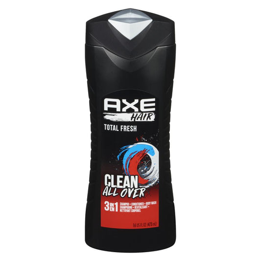 AXE 3-IN-1 TOTAL FRESH SHAMPOO, 4 X 473 ML