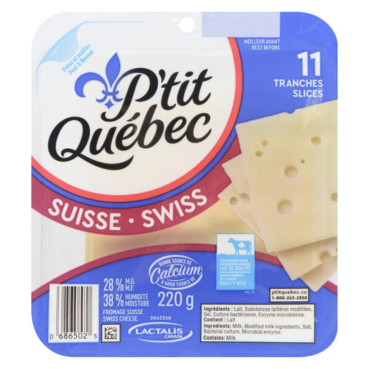 PTITQC SLICED SWISS CHEESE, 12 X 220 G