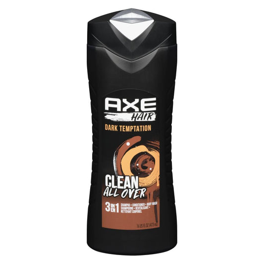 AXE 3-IN-1 DARK TEMPTATION SHAMPOO, 4 X 473 ML