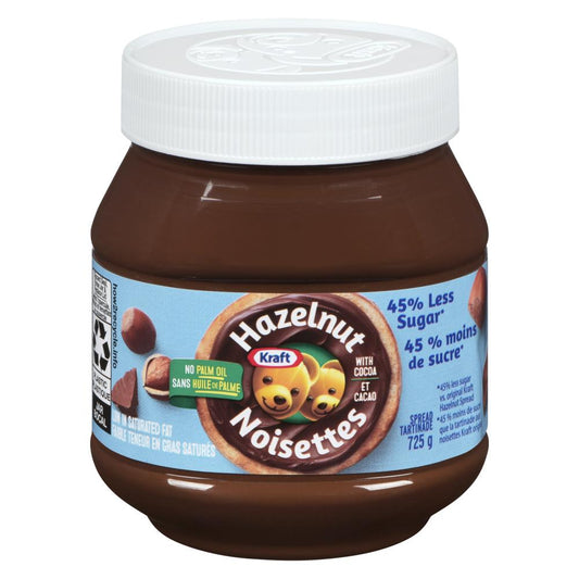 KRAFT SWEETENED HAZELNUT SPREAD, 6 X 725 G