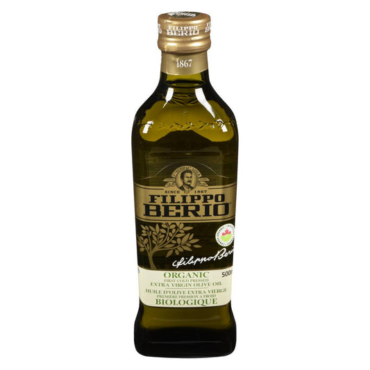 FILLIPBER OLIVE OIL EXTRA VIRGIN ORGANIC, 12 X 500 ML