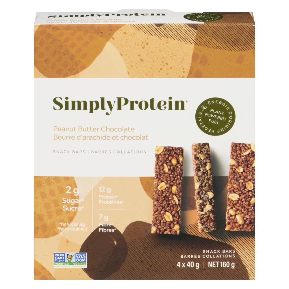 SIMPLY PROTEIN, PEANUT BUTTER CHOCOLATE - SNACK BAR 4PK, 6 x 160G