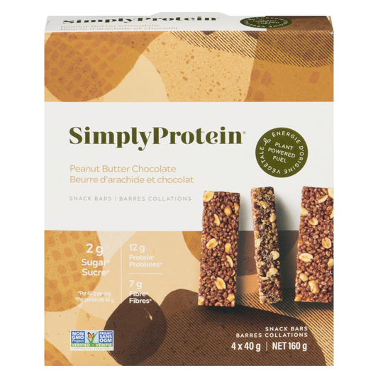 SIMPLY PROTEIN, PEANUT BUTTER CHOCOLATE - SNACK BAR 4PK, 6 x 160G