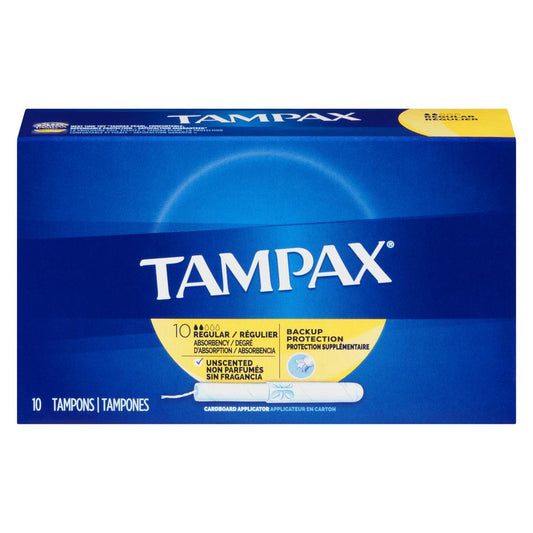 TAMPAX TAMPONS UNSCENTED REGULAR, 12 X 10 UN