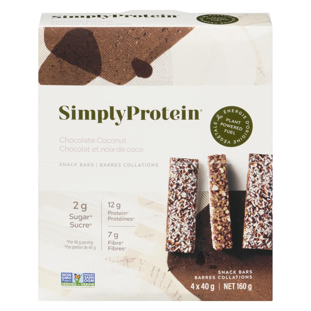 SIMPLY PROTEIN, CHOCOLATE COCONUT - SNACK BAR 4PK, 6 x 160G