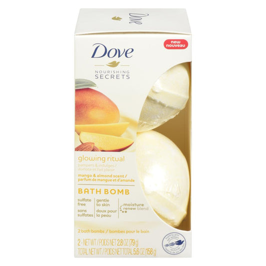 DOVE BATH BOMB MANGO, 2 X 79 G