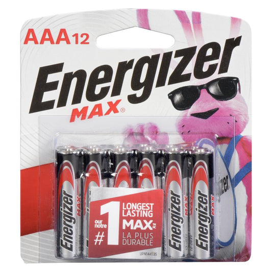 ENERGIZER MAX AAA12 BATTERIES, 6 X 12 UN