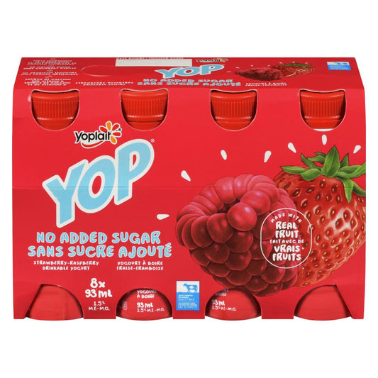 YOPLAIT YOP YOGURT DRINK STRAWBERRY RASPBERRY, 3 X 8 X 93 ML