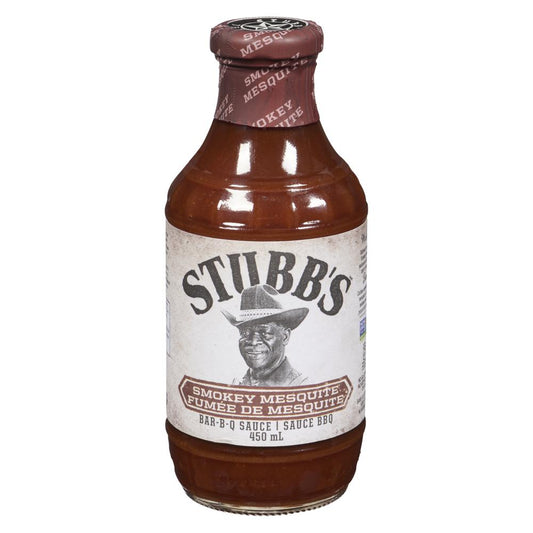 STUBB'S MESQUITE SMOKE BBQ SAUCE SINGLE, 6 X 450 ML
