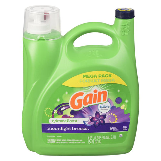 GAIN LAUNDRY DETERGENT BREEZE NIGHT 107BR, 4 X 4.55 L