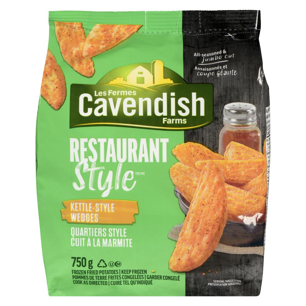 CAVFARMS STIR KETTLE SEASONED QUARTER FRIES, 12 X 750 G