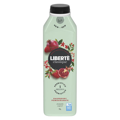 LIBERTE YOGURT DRINK RASPBERRY POMEGRANATE, 6 X 1 L