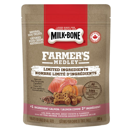 MILKBONE DOG TREAT SALMON, 4 X 280 G