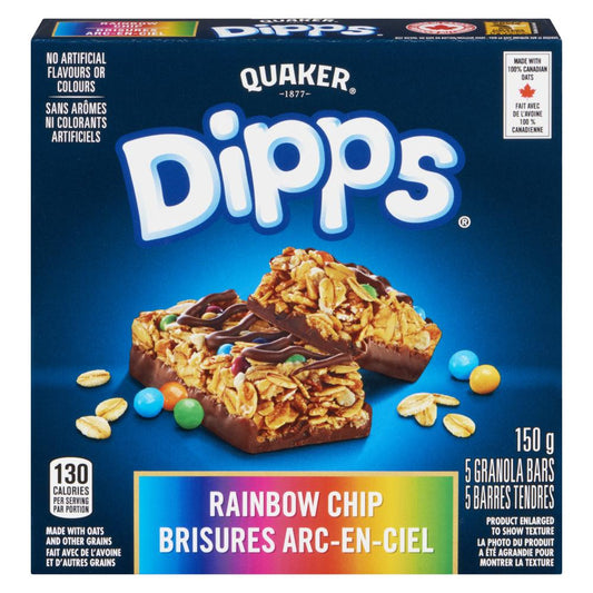 QUAKER DIPPS RAINBOW BAR 5, 12 X 150 G