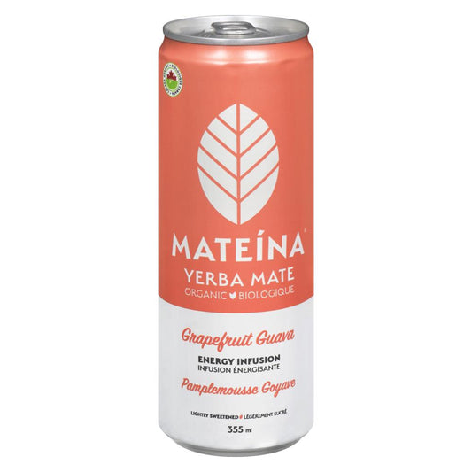 MATEINA GUAVA ORGANIC ENERGY DRINK, 12 X 355 ML