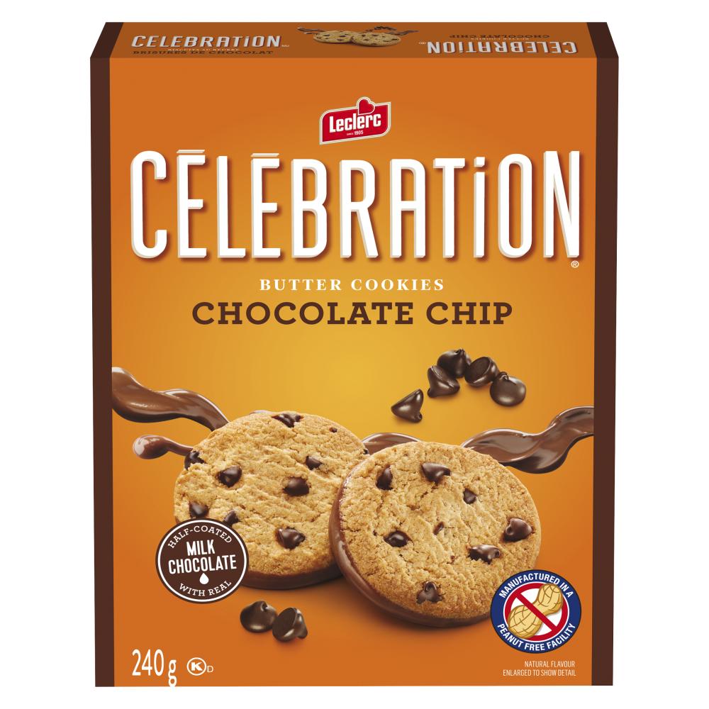 LECLERC CELEBRATION CHOCOLATE CHIP COOKIE, 12 X 240 G