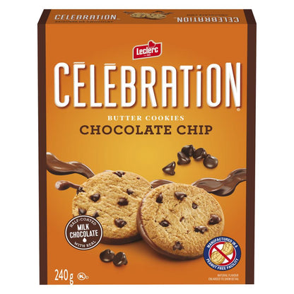 LECLERC CELEBRATION CHOCOLATE CHIP COOKIE, 12 X 240 G