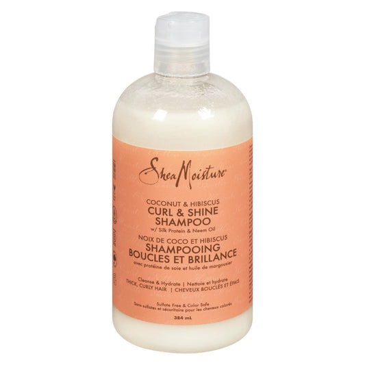 SHEA MOISTURE COCONUT & HIBISCUS SHAMPOO CURL & SHINE, 4 X 384 ML
