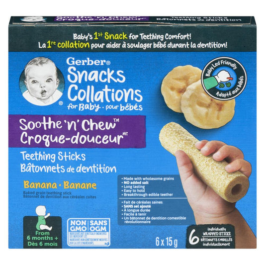 GERBER TEETHING BANANA STICK, 5 X 90 G