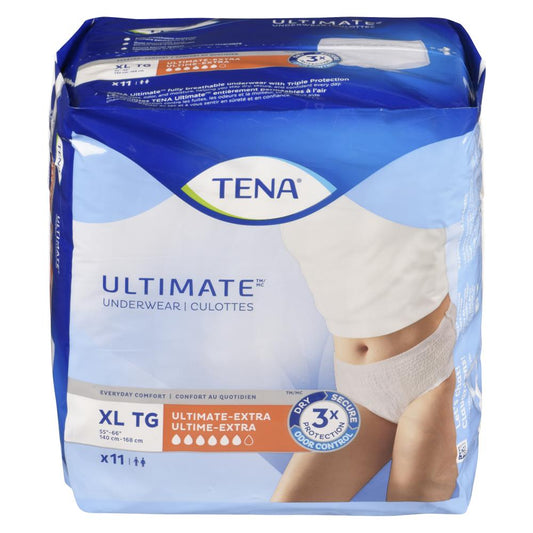 TENA ULTIMATE PROTECTIVE UNDERWEAR XL, 4 X 11 UN