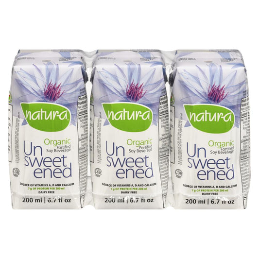 NATURA BOIS ORGANIC UNSWEETENED SOY GLUTEN-FREE, 8 X 3 X 200 ML