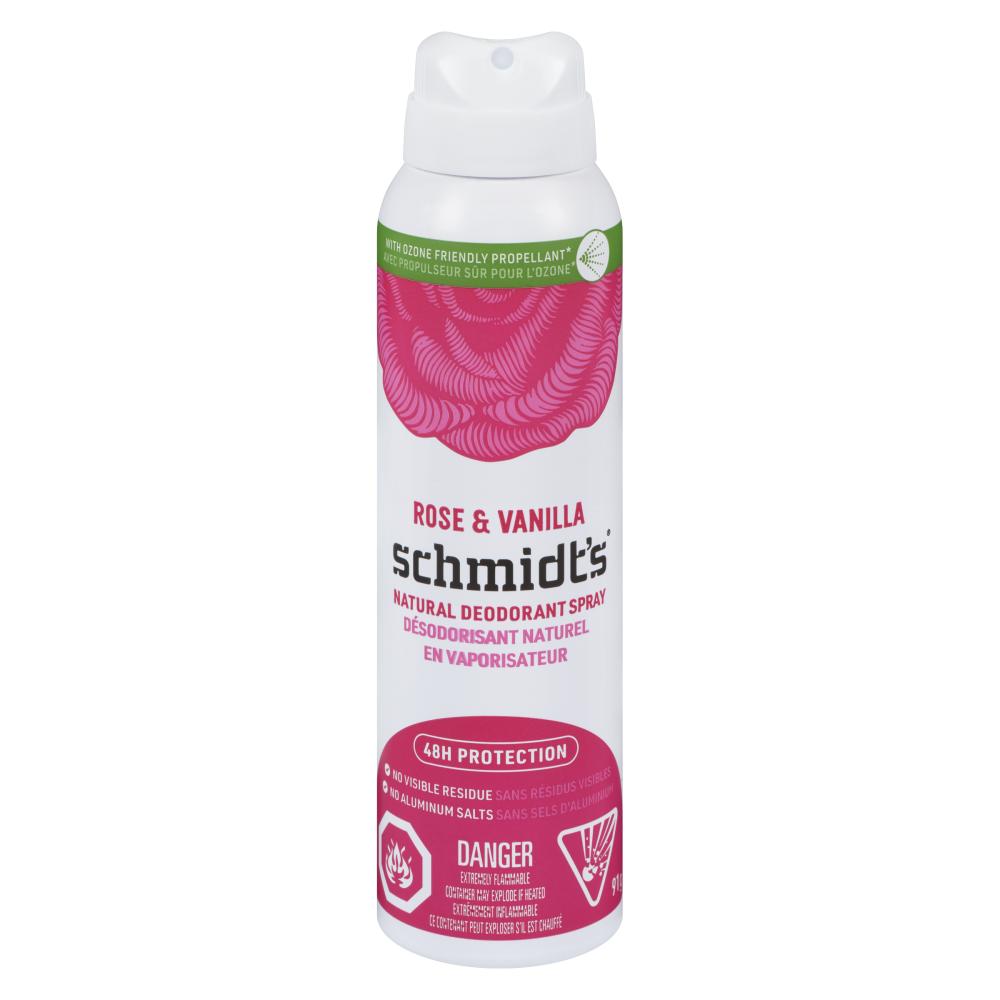 SCHMIDT ROSE VANILLA DEODORANT SPRAY 4X3/9, 3 X 91 G