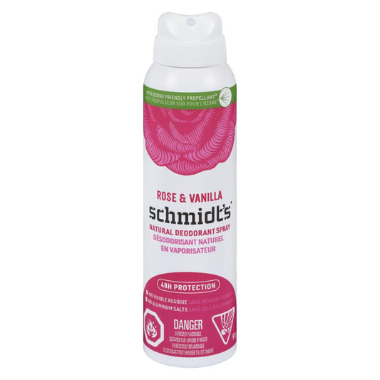 SCHMIDT ROSE VANILLA DEODORANT SPRAY 4X3/9, 3 X 91 G