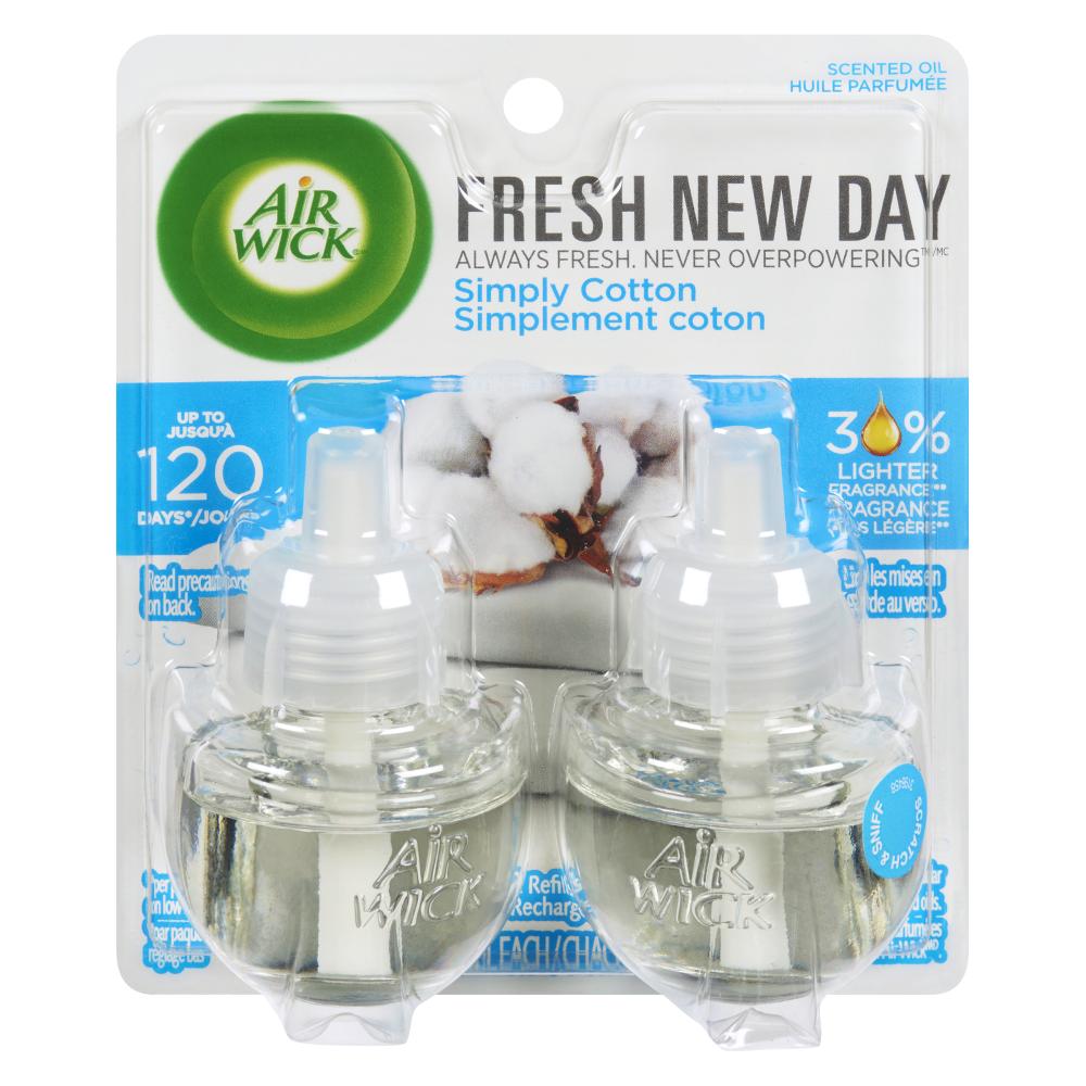 AIRWICK PLUG-IN REFRESH SIMPLY COTTON, 6 X 20 ML