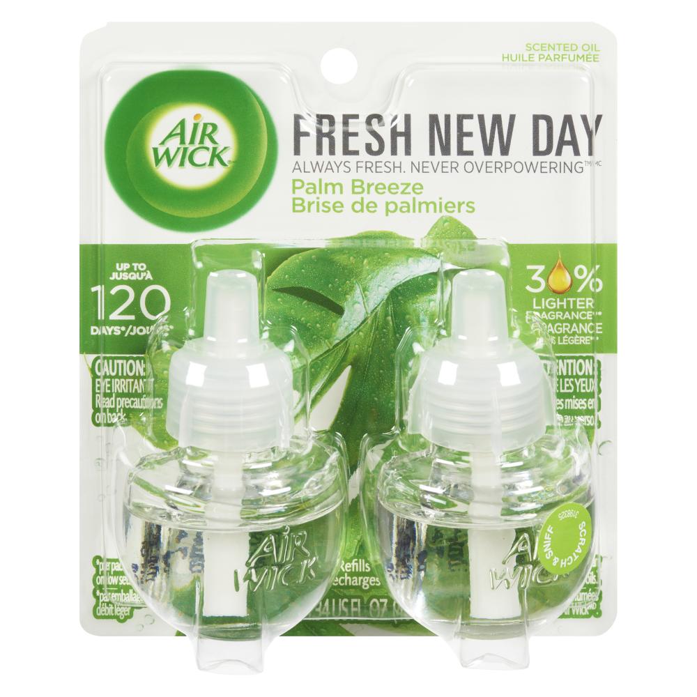 AIRWICK PLUG-IN REFRESH PALM BREEZE, 6 X 20 ML