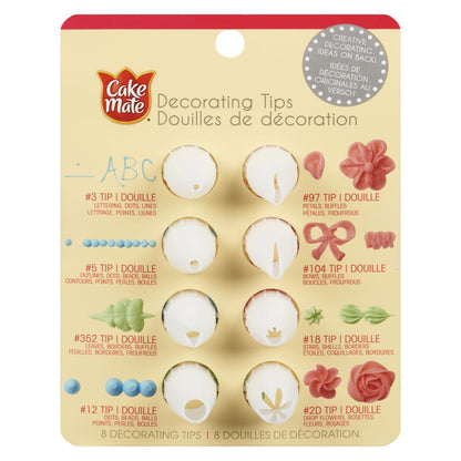 CAKEMATE DECORATION PIPING TIPS, 6 X 8 UN