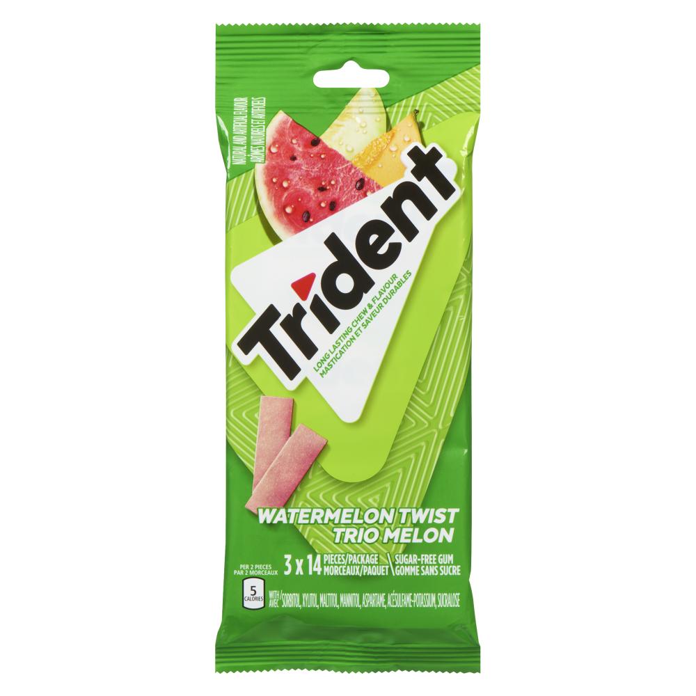 TRIDENT TRIO MELON GUM, 20 X 3 X 1 UN