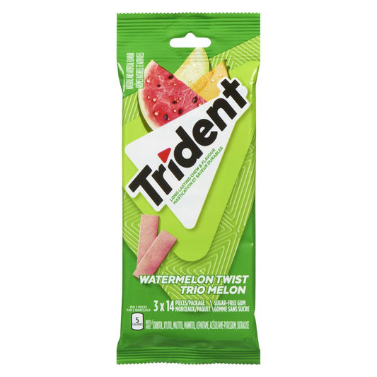 TRIDENT TRIO MELON GUM, 20 X 3 X 1 UN