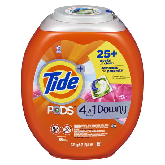 TIDE PODS DOWNY APRIL 85 PODS, 4 X 2.32 KG
