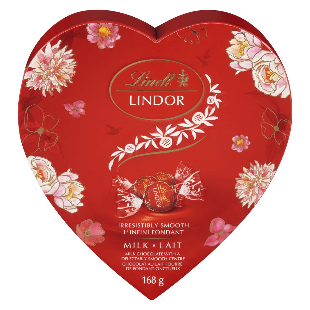 LINDOR MILK CHOCOLATE ROMANCE HEART, 16 X 168 G