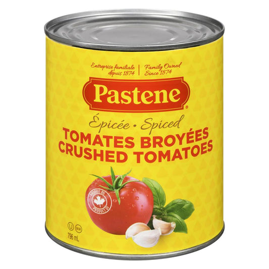 PASTENE SPICY CRUSHED TOMATOES, 24 X 796 ML