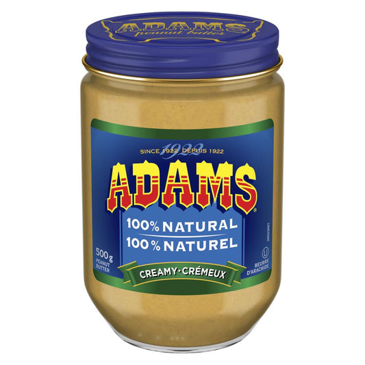ADAMS CREAMY PEANUT BUTTER, 12 X 500 G