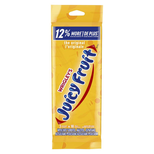 JUICY FRUIT GUM YELLOW 18PC, 10 X 3 UN