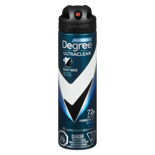 DEGREE MEN'S DEO SPRAY BLACK WHITE APA, 3 X 107 G