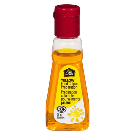 CLUBHOUSE YELLOW FOOD COLORING, 12 X 28 ML