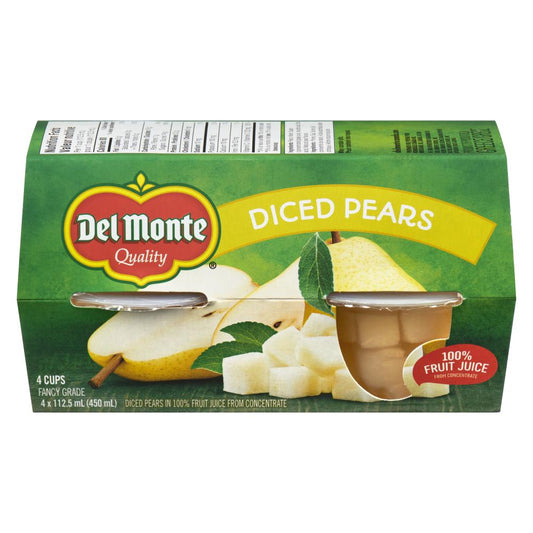 DEL MONTE DICED PEARS IN JUICE, 6 X 4 X 107 ML