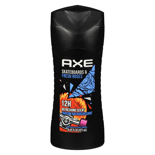 AXE BODY WASH SKATEBOARD FRESH ROSE, 4 X 473 ML
