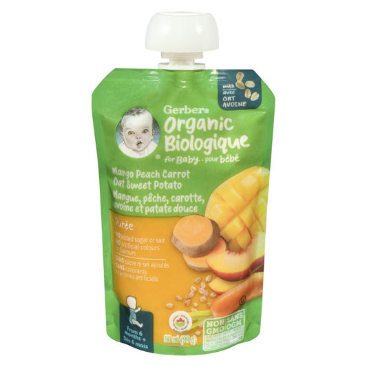 NESTLE GERBER BABY FOOD PEAR MANGO, 12 X 99 G