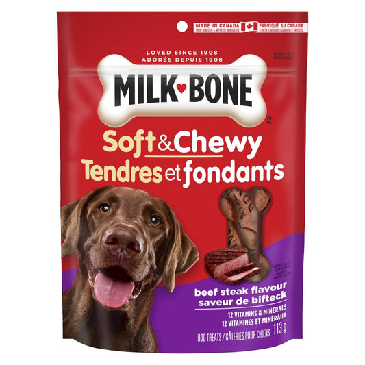 MILKBONE DOG TENDER STEAK BONES, 12 X 113 G