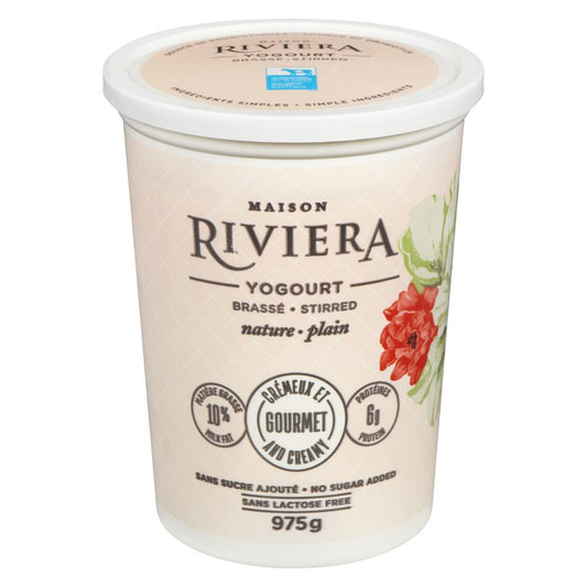 RIVIERA GOURMET YOGURT PLAIN NO SUGAR ADDED, 6 X 975 G