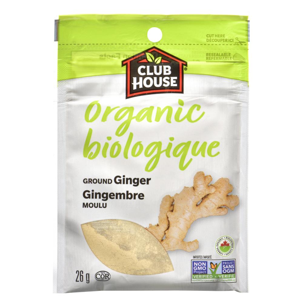 CLUBHOUSE GROUND ORGANIC GINGER SPICE, 12 X 26 G
